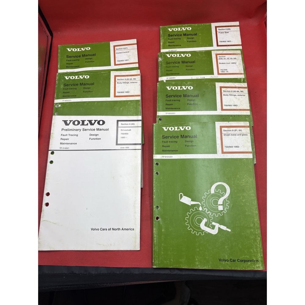 Lot of 7 Volvo 700 900 Factory Service Manuals Repair Shop Books 1982-1992 #79A